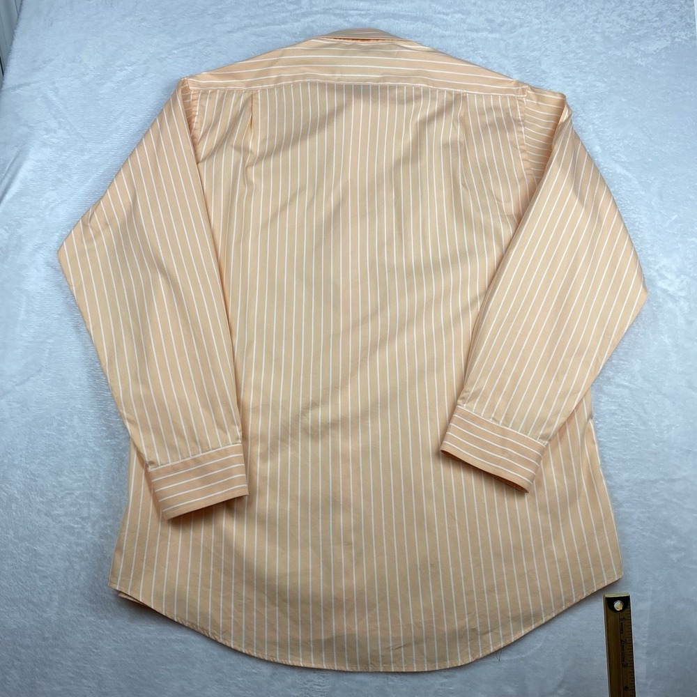 Hunt Club Dress Shirt Men's 16.5-34/35 Canteloupe Striped 2-Ply Cotton - Picture 9 of 9